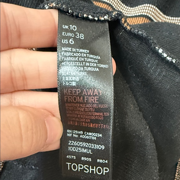 Topshop Black and Brown Striped Maxi Dress - Picture 4 of 4